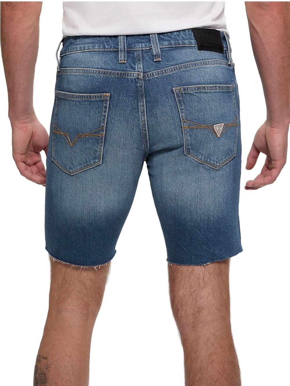 New Guess Men's Blue Denim Cutoff Shorts SZ 33